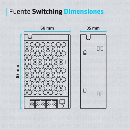 Imagen 4 de 10 de Fuente 12v 2a Metalica Regulada Switching Tira Led Cctv Full