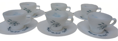Tazas De Café Opalina Rigopal Primavera X 6un Nuevo.