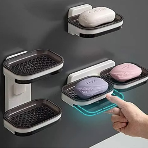 Jabonera Doble Para La Ducha Con Drenaje Pack X2