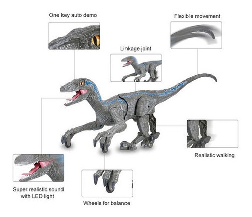 Juguete De Control Remoto Dinosaurio Juguete Grande Plata