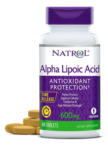 Natrol Acido Alfa Lipoico 600 Mg Acción Prolongada 45 Tabs