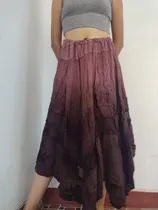 Comprar Pollera Hindu Larga Degradee Con Chifon Y Bordados Che Peti