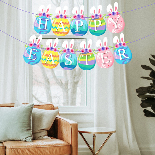 Hjb Colorida Guirnalda De Pascua Para Fiestas De Primavera