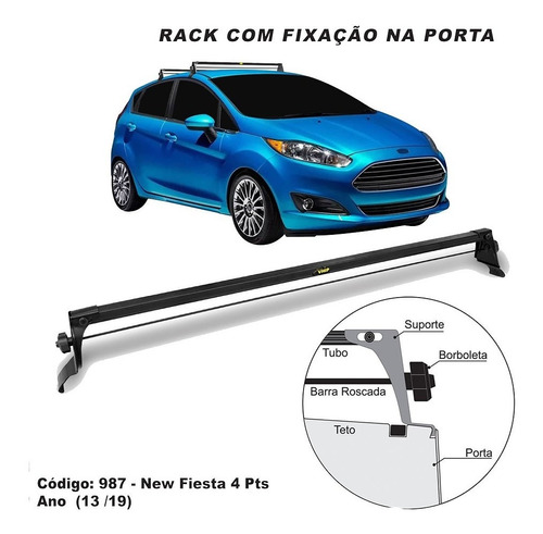 Rack Teto Travessa Ford New Fiesta 2013 Em Diante