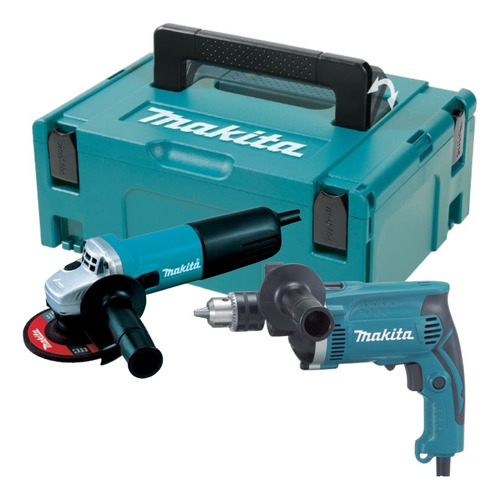 Kit Makita Amoladora 840w + Taladro 710w + Caja Herramientas