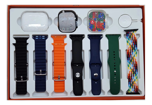 O Smartwatch T900 Ultra 2 Max Suit 10 em 1 inclui fones de ouvido e pulseira multicolorida
