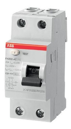 Interruptor Diferencial Abb - Disyuntor 2p 40a 30ma - Fh202