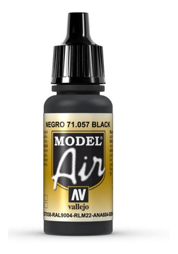 Imagen 1 de 3 de Vallejo Negro N° 71057 Pintura Model Air Aerografo Acrilicas