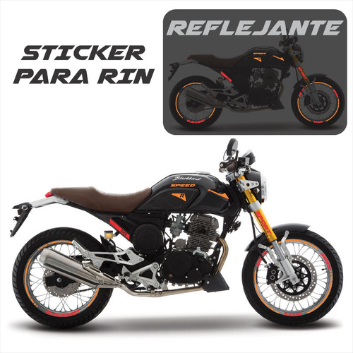 Kit De Stickers Rin Reflejantes Italika Blackbird + Regalo