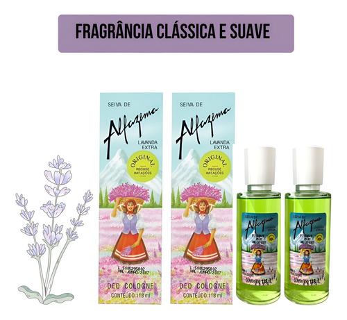Perfume Deo Colônia Seiva De Alfazema Original 118ml Presente Perfeito