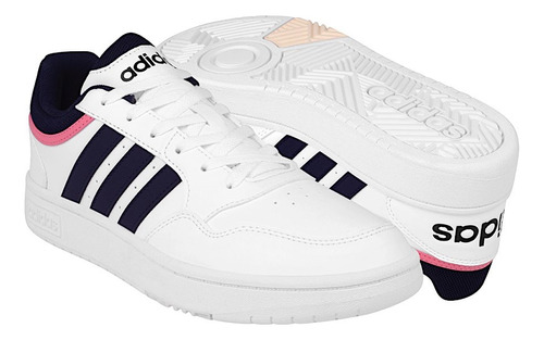 Tenis Dama adidas Hoops Gw3037 Simipiel Blanco