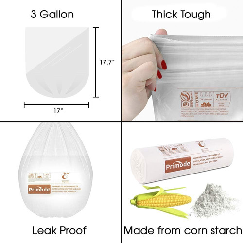Bolsas Compostables Primode, Restos De Comida De 3 Galones,