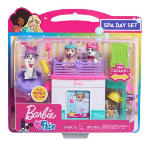 Barbie Just Play - Juego Para El Día De Spa Para Mascotas,.