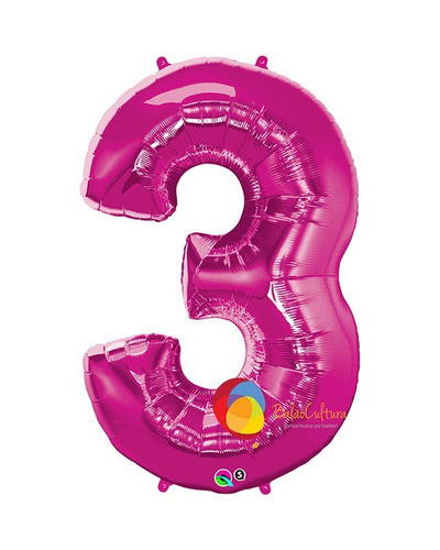 Balão Metalizado Número Gigante Pink -  (uma Unidade Escolh)