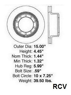 Disco Frenos Delantera/trasera Para Freightliner Mt45  2012