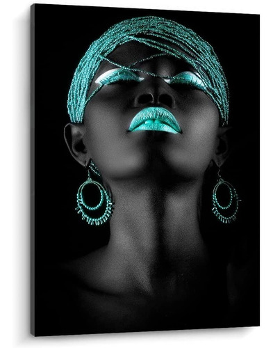 Cuadro Decorativo Mujer Arte Africano Canvas Moderno 35x55cm