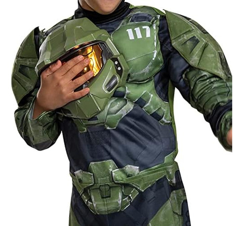 Fantasia De Master Chief Para Crianças, Macacão E Capacete