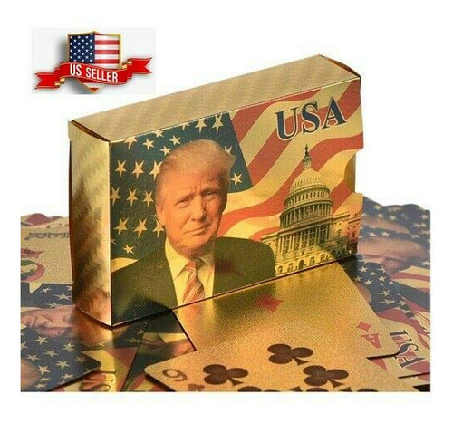 Juego De Cartas - New Donald Trump Gold Foil Waterproof Plas