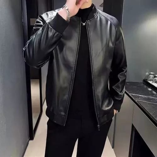 Campera Eco Cuero Importada Bomber Hombre