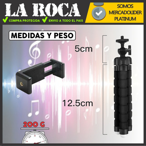 Imagen 6 de 10 de Tripode Flexible Camaras Celular Tipo Pulpo Gopro Cuotas