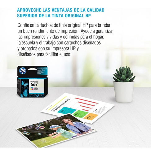 Imagen 4 de 6 de Cartucho Hp 667 Tricolor Original 3ym78al Hp Deskjet 2775