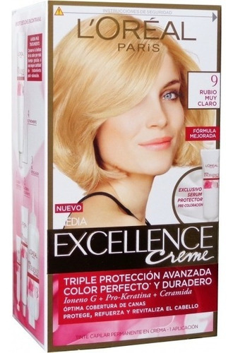 Tinta Loreal Excellence 9 Color Rubio Muy Claro 