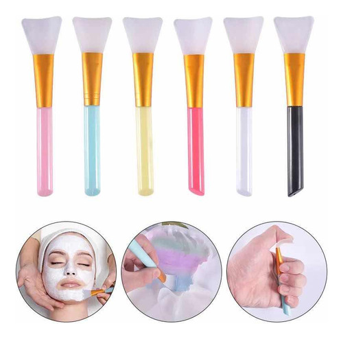 Pincel Silicona Para Aplicar Mascarillas Faciales/pack X 6