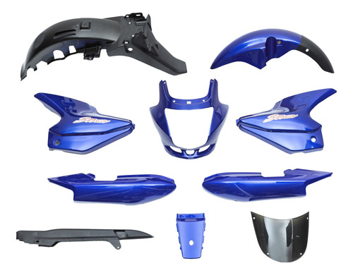 Kit De Plasticos Completo Honda Storm 125 Azul Mtc