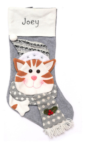 L Navidad C896 Calcetines Regalo Muñeco Nieve Gato Perro