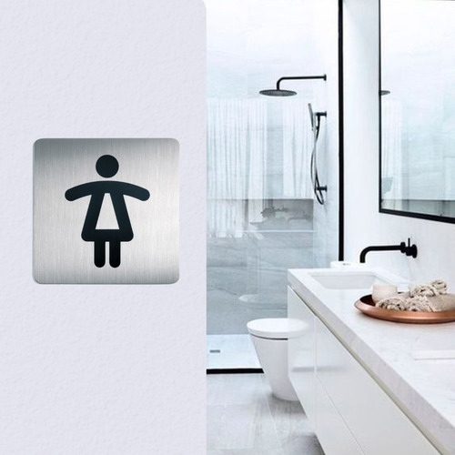 Pictograma Wc Acero Inoxidable 150x150 Durable