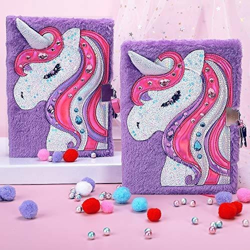 Agenda De Unicornio Para Niñas Con Llaves De Candado Diario