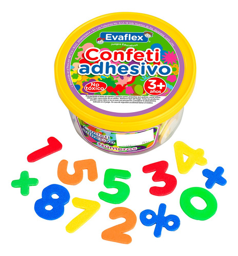 Juego Didactico Evaflex Confeti C/adhesivo Numeros C/100pzas