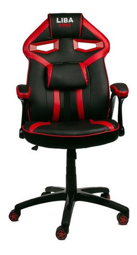 Cadeira Gamer Giratória Ergonômica Liba Gamer Bn-w0009a Vermelho