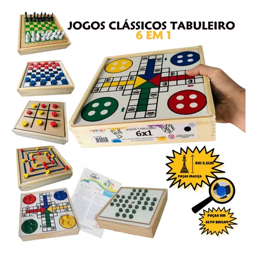 Jogo de Tabuleiro - Coleção de Jogos - Damas Ludo Trilha Sobe e