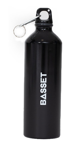 Botella Deportiva Basset Agarre De Metal C/ Negro