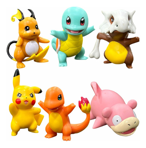 Colección 6 Figuras De Pokemon Pikachu Raichu Pvc 10cm