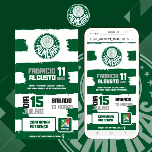 Convite do Palmeiras convites