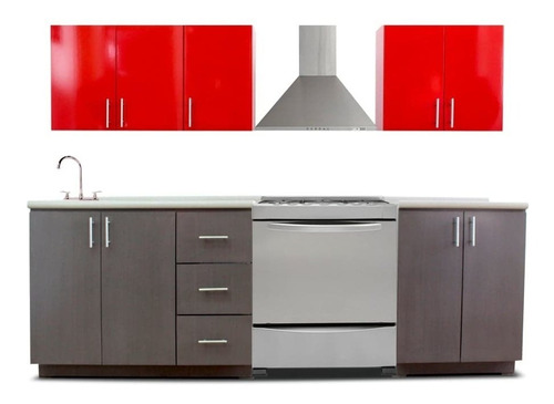 Cocina Integral Moderna Casablanca Izquierda 2.70m Gris.