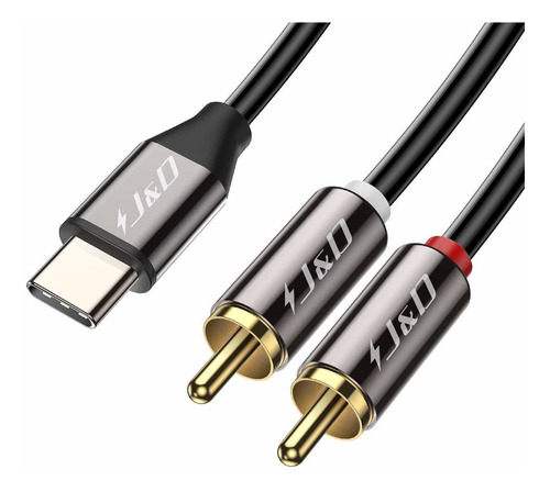 Cable De Audio J&d Usb Tipo C A 2 Rca, Usb Tipo C Macho A 2.