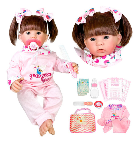 Boneca Bebê Reborn Corpo Silicone + 23 Itens Pronta Entrega