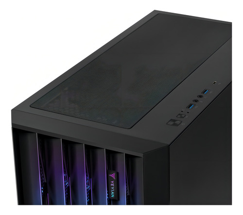 Gabinete Gamer Yeyian Phoenix Con Ventana, Midi-tower, Atx/micro-atx/mini-itx, Usb 3.2, Sin Fuente, 4 Ventiladores Argb Instalados, Enfriamiento Liquido Soportado 360mm, Negro, Ycm-appho-01