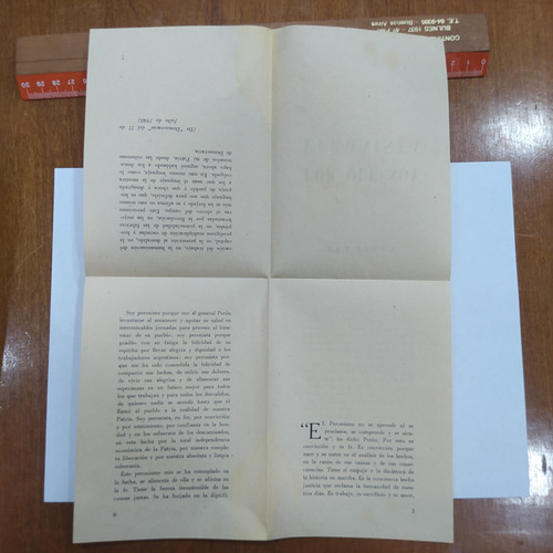 Folleto Desplegable Eva Perón Porque Soy Peronista 1948 (Usado)