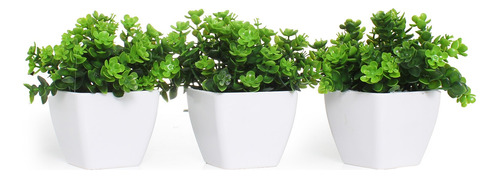 Vaso Planta Artificial Decoração Casa Lavabo Kit 3 Unid