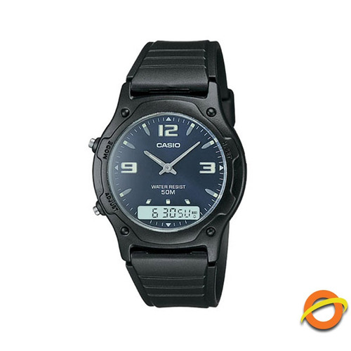 Reloj Casio Analogico Digital Cronometro Aw49 Hora Doble