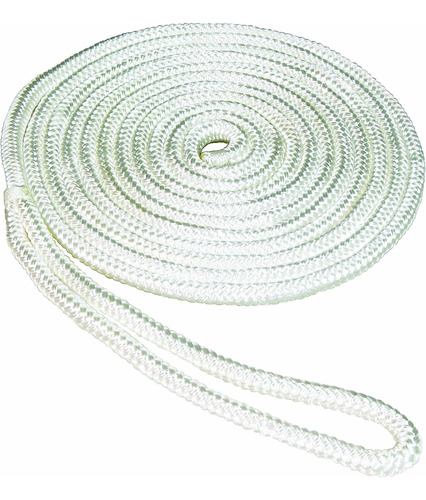 Seasense Doble Trenza Nylon Dock Line 1 2  X 35 Pie Blanco