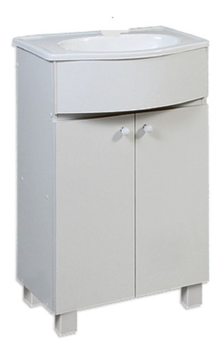Imagen 3 de 5 de Vanitory Amube Trento Pie Melamina 50cm Bacha 1ag.