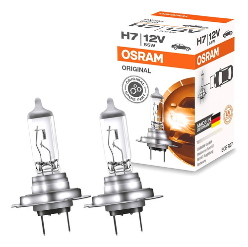 Lâmpada Farol Osram H7 Halógena 3200k 55w 12v C/ Nf Original