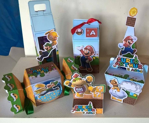 Kit Imprimible Cajitas 4 Super Mario Bros