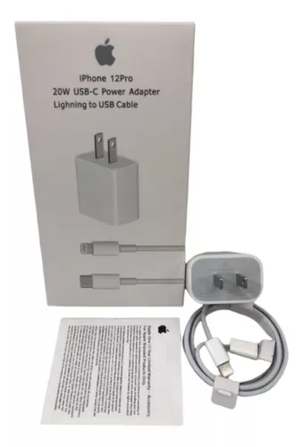 Cargador Apple 20w iPhone 12, 12 pro, 12 pro Max + cable de 1mt