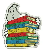 Comprar Caza Fantasmas Libros Apilados Parche Bordado Termoadhesivo